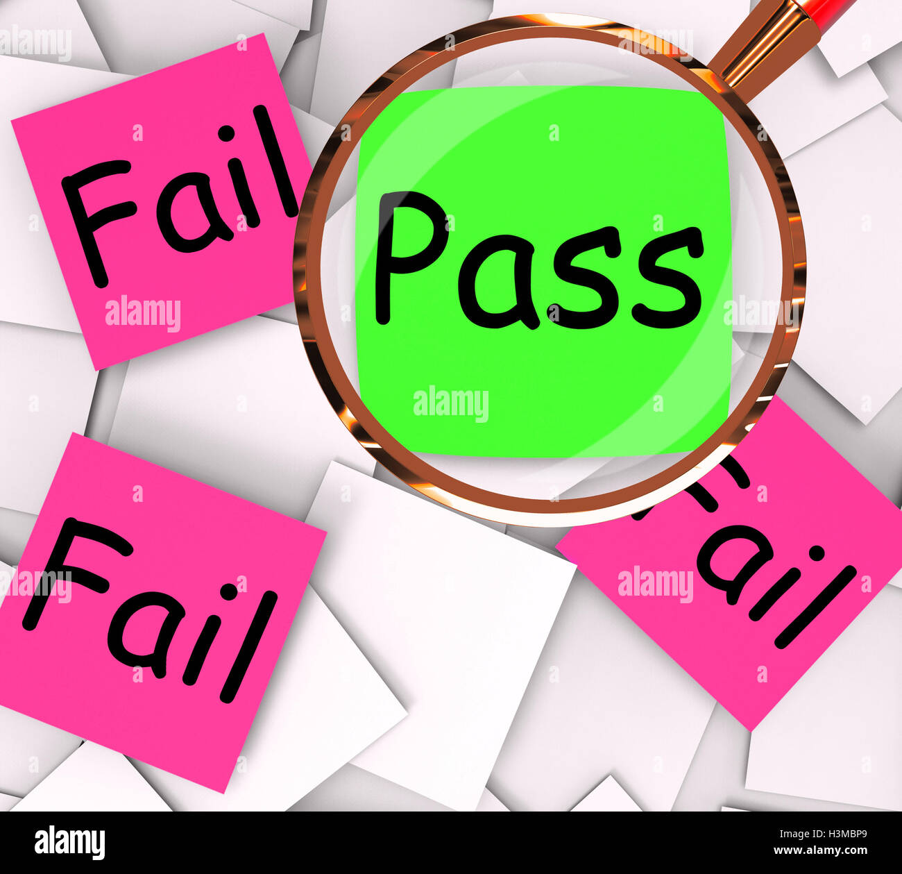 drawing of pass and fail